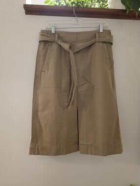 J. Crew Khacki A-Line Skirt with Tie Belt